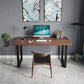 Industrial Style Office Desk Rectangular Solid Wood Desk with Black Legs 70.9"L x 31.5"W x 29.5"H Clearhalo 'furn' 'furn_office_desk' 'Furniture' 'furniture_office_desk' 'Office Desks' 'Office Furniture' 'office_desk' 4975322