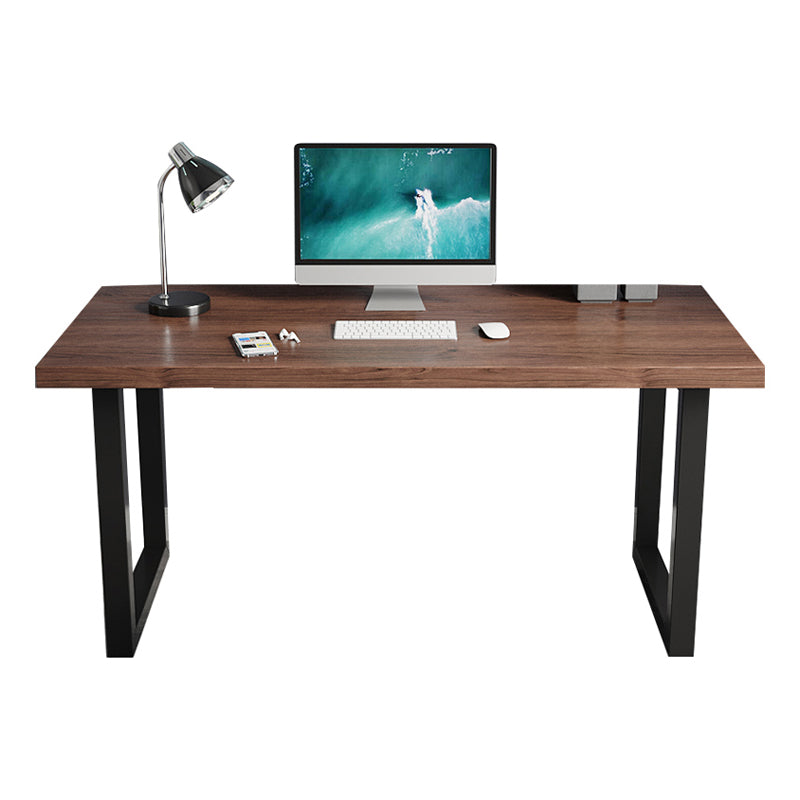 Industrial Style Office Desk Rectangular Solid Wood Desk with Black Legs 78.7"L x 35.4"W x 29.5"H Clearhalo 'furn' 'furn_office_desk' 'Furniture' 'furniture_office_desk' 'Office Desks' 'Office Furniture' 'office_desk' 4975325