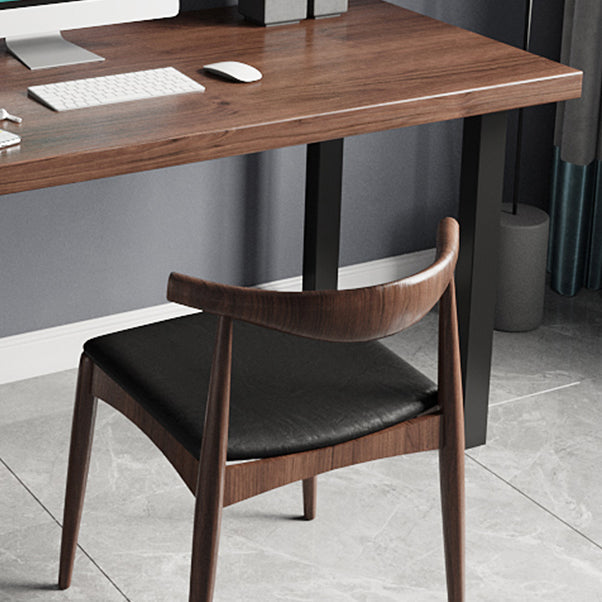 Industrial Style Office Desk Rectangular Solid Wood Desk with Black Legs Clearhalo 'furn' 'furn_office_desk' 'Furniture' 'furniture_office_desk' 'Office Desks' 'Office Furniture' 'office_desk' 4975327