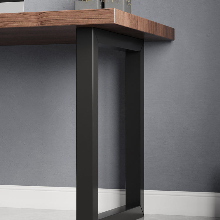 Industrial Style Office Desk Rectangular Solid Wood Desk with Black Legs Clearhalo 'furn' 'furn_office_desk' 'Furniture' 'furniture_office_desk' 'Office Desks' 'Office Furniture' 'office_desk' 4975329