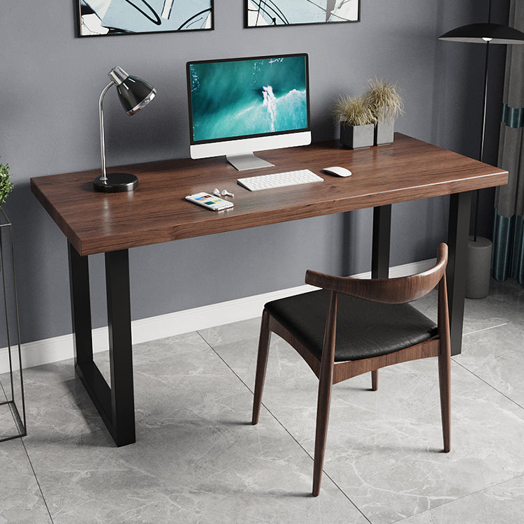 Industrial Style Office Desk Rectangular Solid Wood Desk with Black Legs Clearhalo 'furn' 'furn_office_desk' 'Furniture' 'furniture_office_desk' 'Office Desks' 'Office Furniture' 'office_desk' 4975330