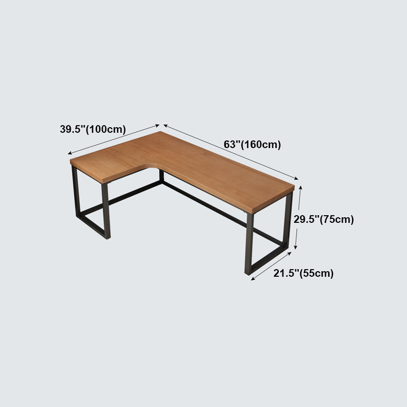 Industrial Style Writing Desk L-Shape Solid Wood Office Desk Clearhalo 'furn' 'furn_office_desk' 'Furniture' 'furniture_office_desk' 'Office Desks' 'Office Furniture' 'office_desk' 4975369