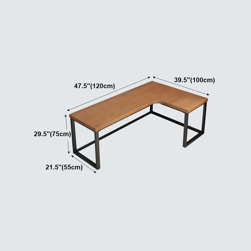 Industrial Style Writing Desk L-Shape Solid Wood Office Desk Clearhalo 'furn' 'furn_office_desk' 'Furniture' 'furniture_office_desk' 'Office Desks' 'Office Furniture' 'office_desk' 4975376