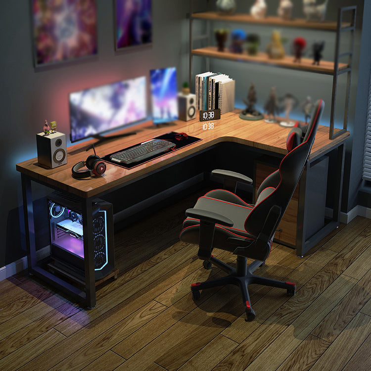 Home Office Writing Table L-Shaped Modern Solid Wood Work Desk Clearhalo 'furn' 'furn_office_desk' 'Furniture' 'furniture_office_desk' 'Office Desks' 'Office Furniture' 'office_desk' 4975394