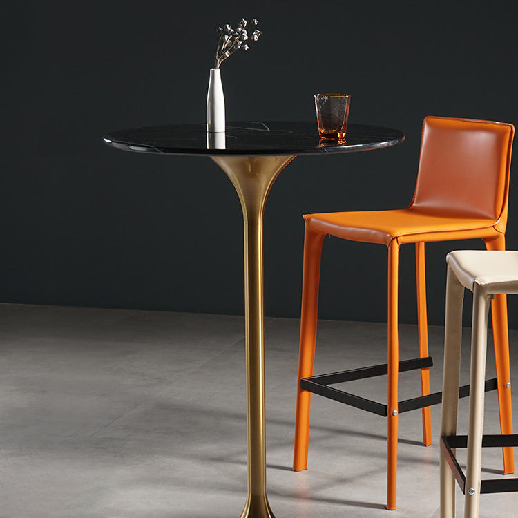 Stone Bar Dining Table Glam Round Bar Table with Pedestal for Dining Room Clearhalo 'Bar Furniture' 'Bar Tables' 'bar_tables' 'furn' 'furn_bar_tables' 'Furniture' 'furniture_bar_tables' 'Kitchen & Dining Furniture' 4976466