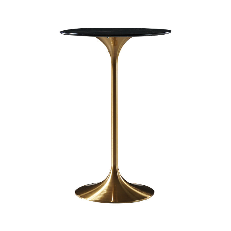 Stone Bar Dining Table Glam Round Bar Table with Pedestal for Dining Room Clearhalo 'Bar Furniture' 'Bar Tables' 'bar_tables' 'furn' 'furn_bar_tables' 'Furniture' 'furniture_bar_tables' 'Kitchen & Dining Furniture' 4976467