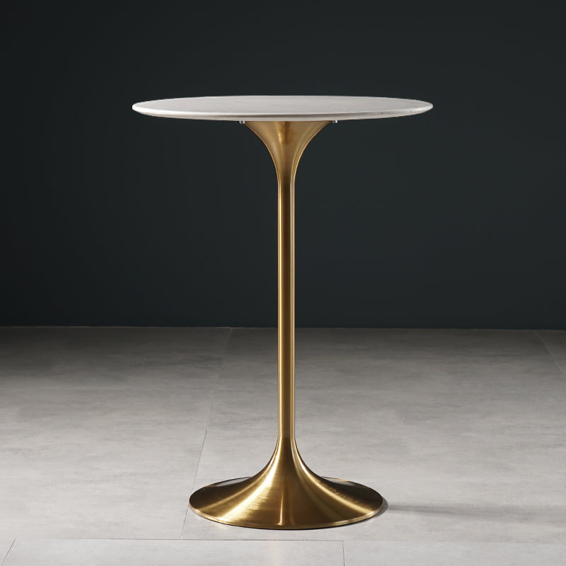 Stone Bar Dining Table Glam Round Bar Table with Pedestal for Dining Room Clearhalo 'Bar Furniture' 'Bar Tables' 'bar_tables' 'furn' 'furn_bar_tables' 'Furniture' 'furniture_bar_tables' 'Kitchen & Dining Furniture' 4976480