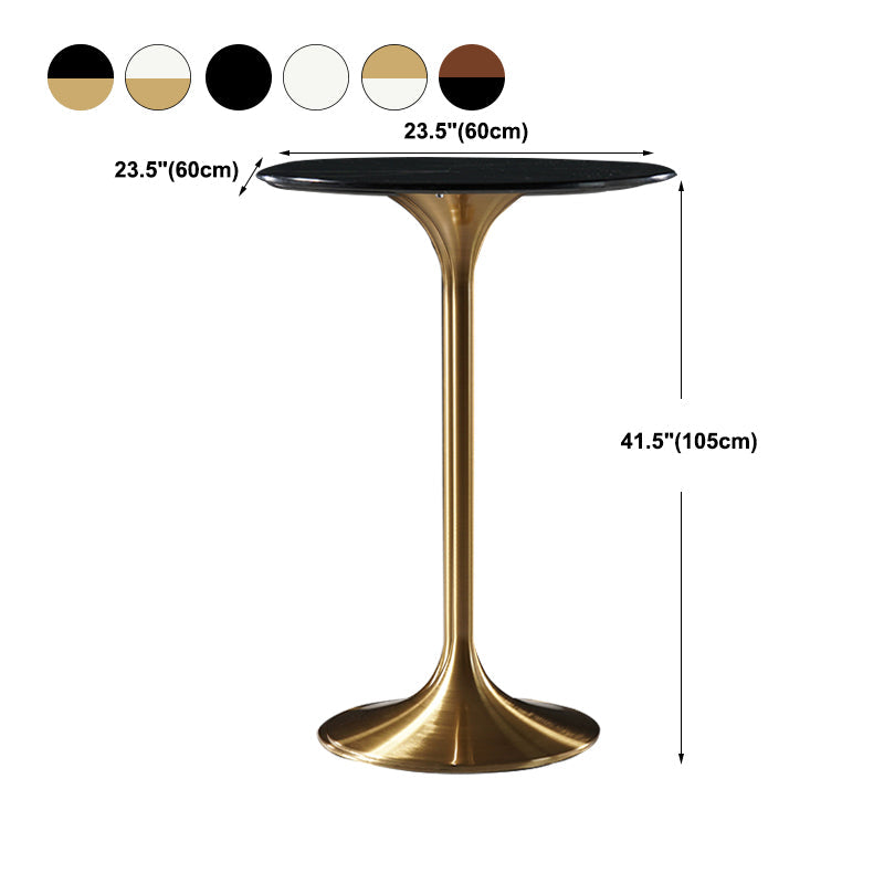 Stone Bar Dining Table Glam Round Bar Table with Pedestal for Dining Room Clearhalo 'Bar Furniture' 'Bar Tables' 'bar_tables' 'furn' 'furn_bar_tables' 'Furniture' 'furniture_bar_tables' 'Kitchen & Dining Furniture' 4976492