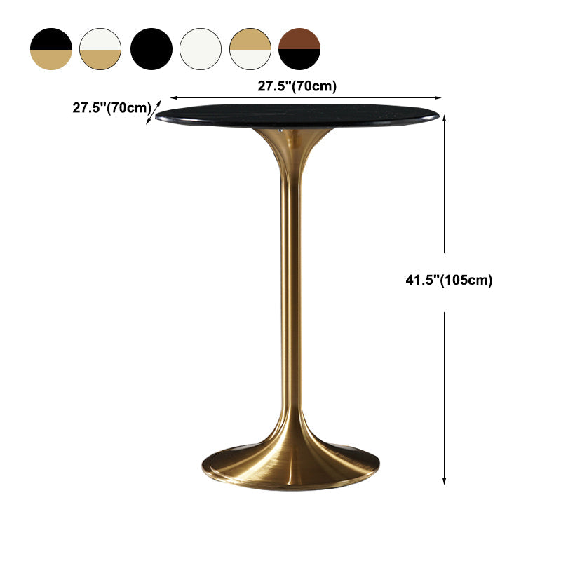 Stone Bar Dining Table Glam Round Bar Table with Pedestal for Dining Room Clearhalo 'Bar Furniture' 'Bar Tables' 'bar_tables' 'furn' 'furn_bar_tables' 'Furniture' 'furniture_bar_tables' 'Kitchen & Dining Furniture' 4976493