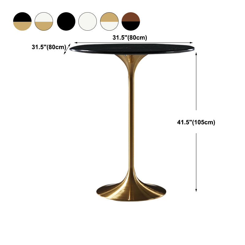 Stone Bar Dining Table Glam Round Bar Table with Pedestal for Dining Room Clearhalo 'Bar Furniture' 'Bar Tables' 'bar_tables' 'furn' 'furn_bar_tables' 'Furniture' 'furniture_bar_tables' 'Kitchen & Dining Furniture' 4976494