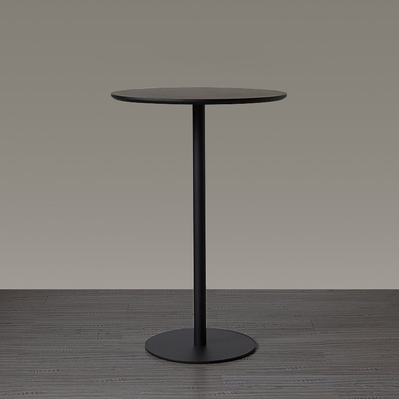 Wood Bar Dining Table Modern Round Bar Table with Pedestal for Dining Room 27.6"L x 27.6"W x 41.3"H Black Without Chairs Clearhalo 'Bar Furniture' 'Bar Tables' 'bar_tables' 'furn' 'furn_bar_tables' 'Furniture' 'furniture_bar_tables' 'Kitchen & Dining Furniture' 4976497