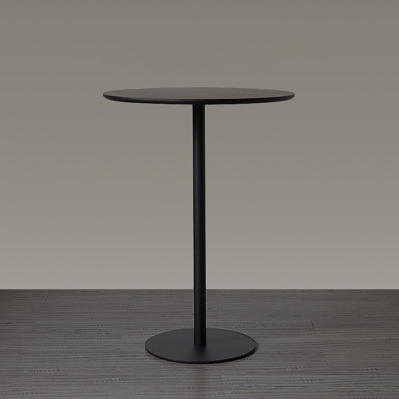 Wood Bar Dining Table Modern Round Bar Table with Pedestal for Dining Room 31.5"L x 31.5"W x 41.3"H Black Without Chairs Clearhalo 'Bar Furniture' 'Bar Tables' 'bar_tables' 'furn' 'furn_bar_tables' 'Furniture' 'furniture_bar_tables' 'Kitchen & Dining Furniture' 4976499
