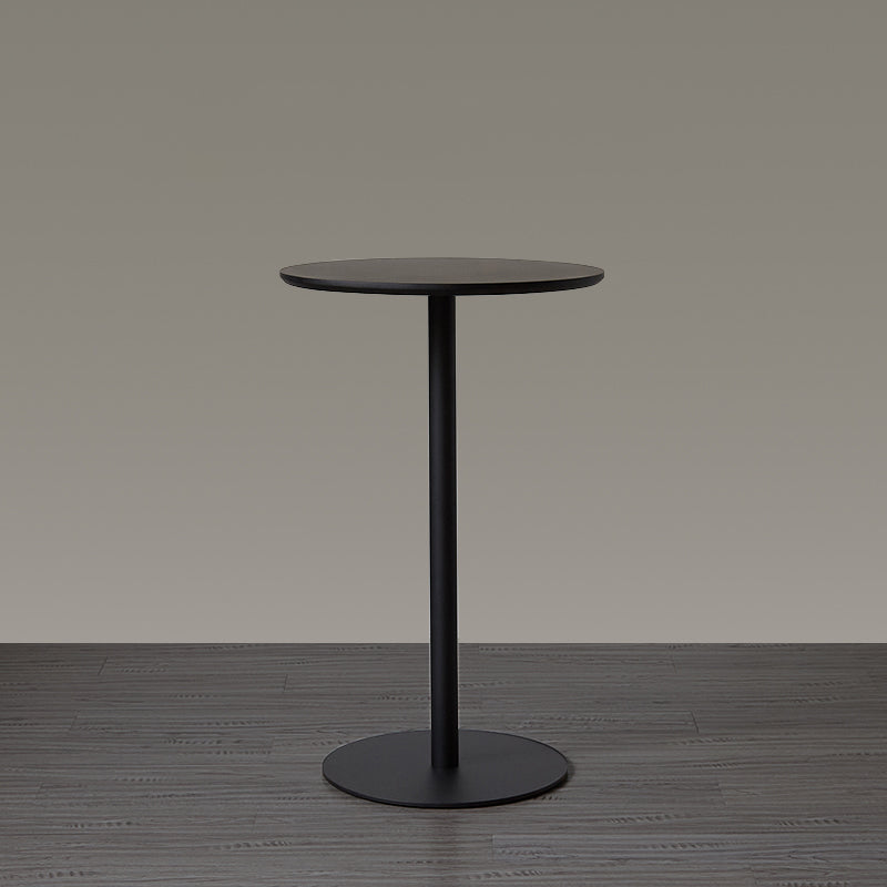 Wood Bar Dining Table Modern Round Bar Table with Pedestal for Dining Room 19.7"L x 19.7"W x 37.4"H Black Without Chairs Clearhalo 'Bar Furniture' 'Bar Tables' 'bar_tables' 'furn' 'furn_bar_tables' 'Furniture' 'furniture_bar_tables' 'Kitchen & Dining Furniture' 4976502