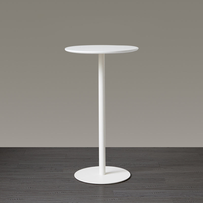Wood Bar Dining Table Modern Round Bar Table with Pedestal for Dining Room 19.7"L x 19.7"W x 41.3"H White Without Chairs Clearhalo 'Bar Furniture' 'Bar Tables' 'bar_tables' 'furn' 'furn_bar_tables' 'Furniture' 'furniture_bar_tables' 'Kitchen & Dining Furniture' 4976504