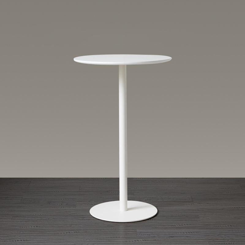 Wood Bar Dining Table Modern Round Bar Table with Pedestal for Dining Room 23.6"L x 23.6"W x 41.3"H White Without Chairs Clearhalo 'Bar Furniture' 'Bar Tables' 'bar_tables' 'furn' 'furn_bar_tables' 'Furniture' 'furniture_bar_tables' 'Kitchen & Dining Furniture' 4976506