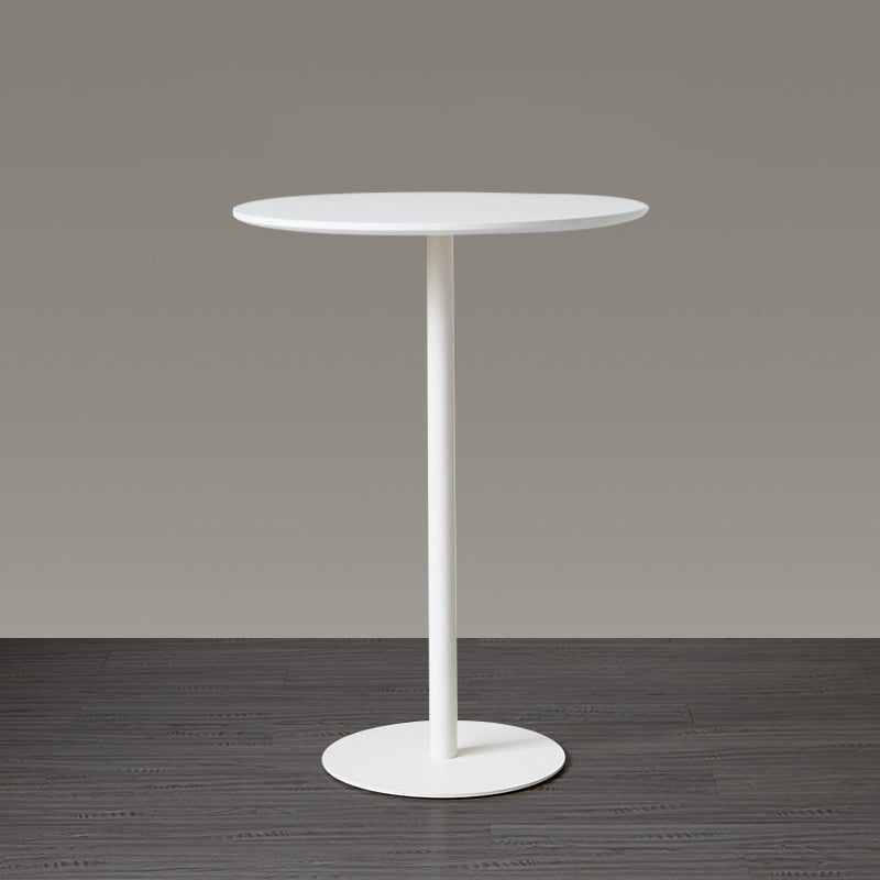 Wood Bar Dining Table Modern Round Bar Table with Pedestal for Dining Room 31.5"L x 31.5"W x 41.3"H White Without Chairs Clearhalo 'Bar Furniture' 'Bar Tables' 'bar_tables' 'furn' 'furn_bar_tables' 'Furniture' 'furniture_bar_tables' 'Kitchen & Dining Furniture' 4976510