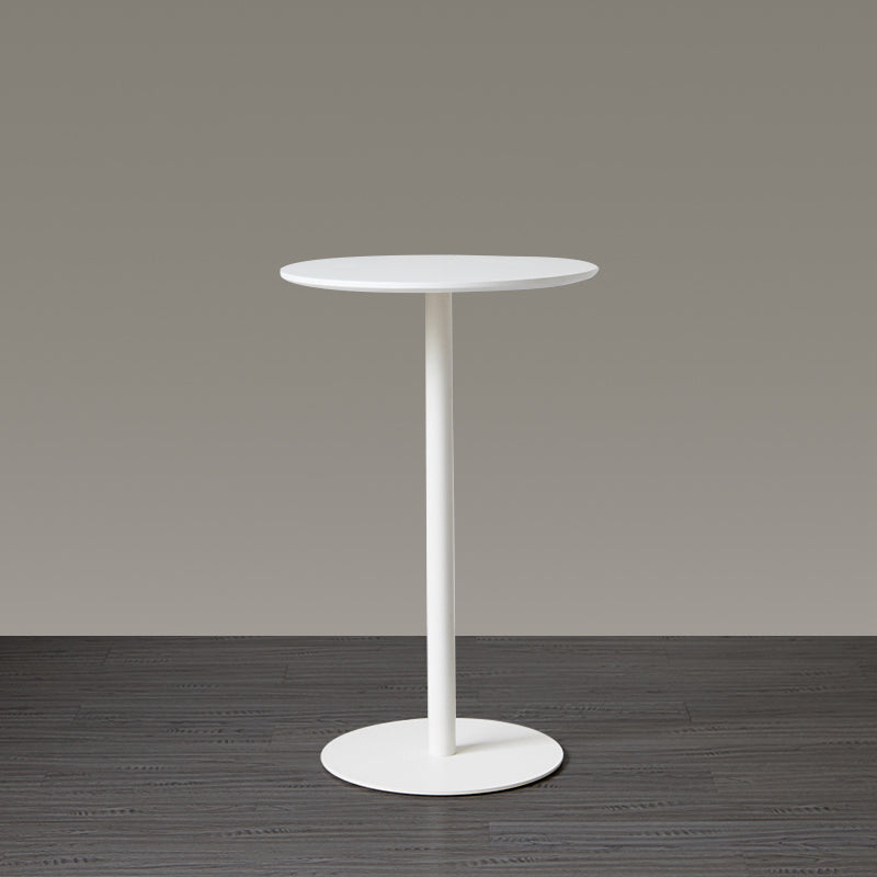 Wood Bar Dining Table Modern Round Bar Table with Pedestal for Dining Room 19.7"L x 19.7"W x 37.4"H White Without Chairs Clearhalo 'Bar Furniture' 'Bar Tables' 'bar_tables' 'furn' 'furn_bar_tables' 'Furniture' 'furniture_bar_tables' 'Kitchen & Dining Furniture' 4976512