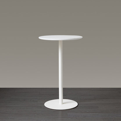 Wood Bar Dining Table Modern Round Bar Table with Pedestal for Dining Room 19.7"L x 19.7"W x 37.4"H White Without Chairs Clearhalo 'Bar Furniture' 'Bar Tables' 'bar_tables' 'furn' 'furn_bar_tables' 'Furniture' 'furniture_bar_tables' 'Kitchen & Dining Furniture' 4976512
