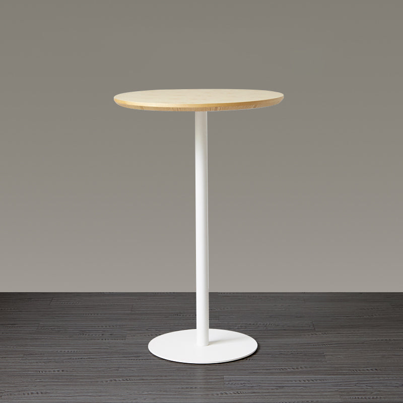 Wood Bar Dining Table Modern Round Bar Table with Pedestal for Dining Room 19.7"L x 19.7"W x 41.3"H Natural Without Chairs Clearhalo 'Bar Furniture' 'Bar Tables' 'bar_tables' 'furn' 'furn_bar_tables' 'Furniture' 'furniture_bar_tables' 'Kitchen & Dining Furniture' 4976519