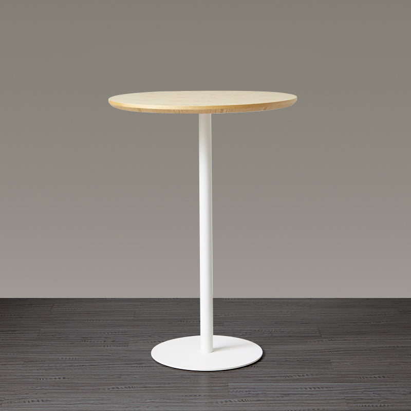 Wood Bar Dining Table Modern Round Bar Table with Pedestal for Dining Room 23.6"L x 23.6"W x 41.3"H Natural Without Chairs Clearhalo 'Bar Furniture' 'Bar Tables' 'bar_tables' 'furn' 'furn_bar_tables' 'Furniture' 'furniture_bar_tables' 'Kitchen & Dining Furniture' 4976520