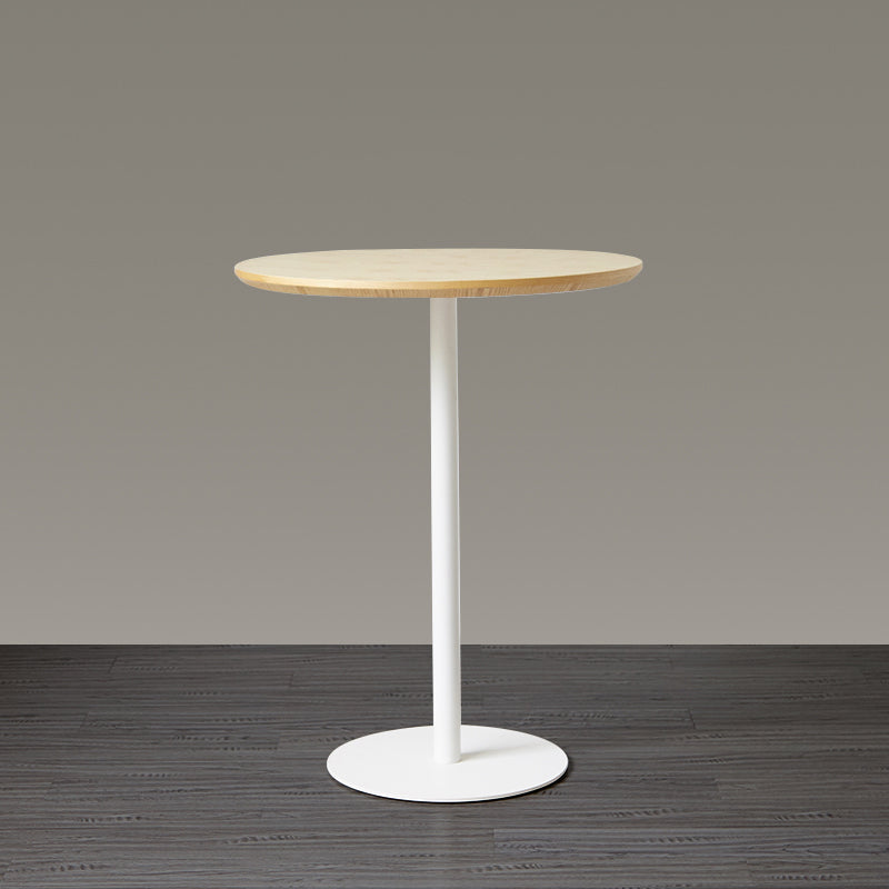 Wood Bar Dining Table Modern Round Bar Table with Pedestal for Dining Room 23.6"L x 23.6"W x 37.4"H Natural Without Chairs Clearhalo 'Bar Furniture' 'Bar Tables' 'bar_tables' 'furn' 'furn_bar_tables' 'Furniture' 'furniture_bar_tables' 'Kitchen & Dining Furniture' 4976523
