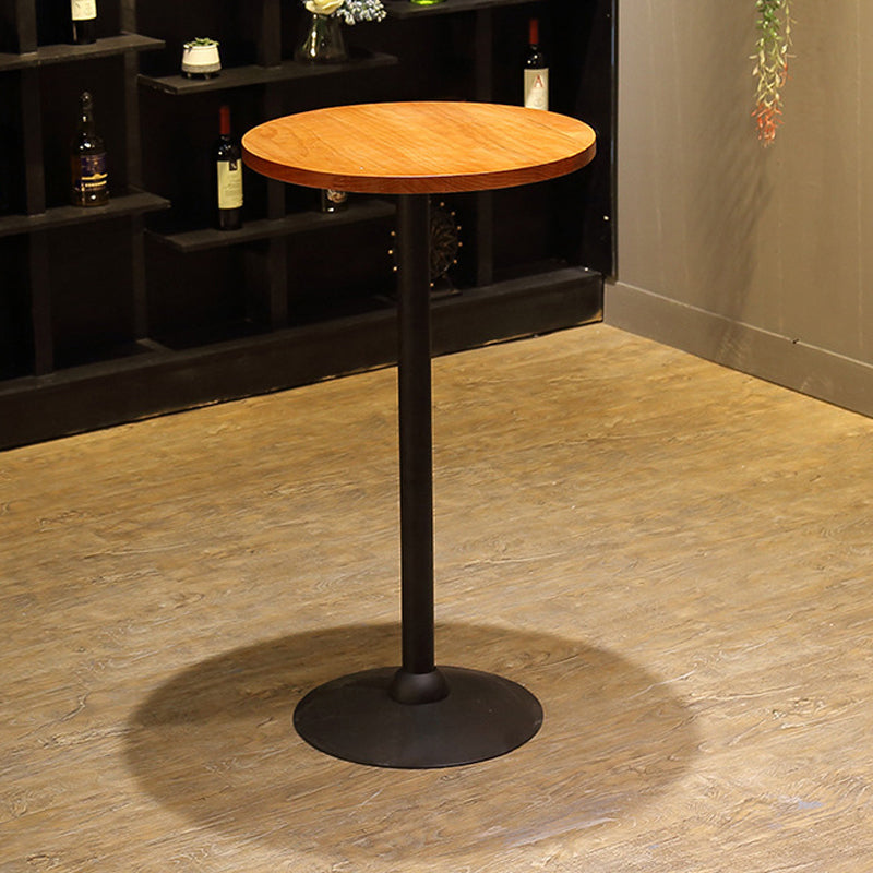 Solid Wood Bar Table Rectangle Industrial Bar Dining Table with Trestle Base 23.6"L x 23.6"W x 41.3"H Without Chairs Clearhalo 'Bar Furniture' 'Bar Tables' 'bar_tables' 'furn' 'furn_bar_tables' 'Furniture' 'furniture_bar_tables' 'Kitchen & Dining Furniture' 4976539