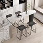 Stone Counter Table Metal Base 42-inch Height Contemporary Bar Table for Island White-Black Without Chairs Clearhalo 'Bar Furniture' 'Bar Tables' 'bar_tables' 'furn' 'furn_bar_tables' 'Furniture' 'furniture_bar_tables' 'Kitchen & Dining Furniture' 4976555