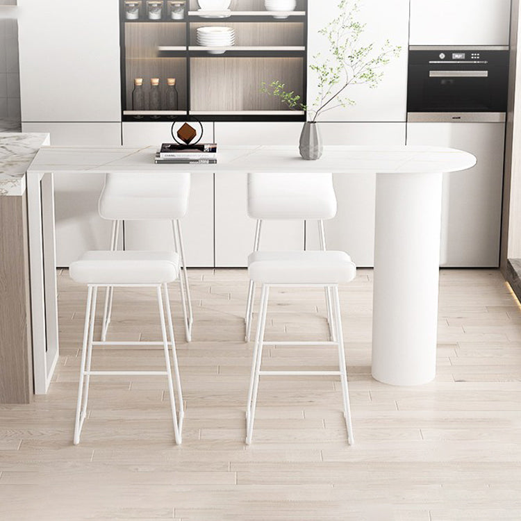 Stone Counter Table Metal Base 42-inch Height Contemporary Bar Table for Island Clearhalo 'Bar Furniture' 'Bar Tables' 'bar_tables' 'furn' 'furn_bar_tables' 'Furniture' 'furniture_bar_tables' 'Kitchen & Dining Furniture' 4976561