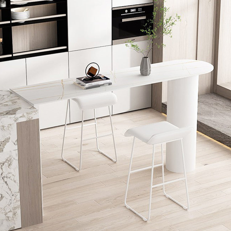 Stone Counter Table Metal Base 42-inch Height Contemporary Bar Table for Island Clearhalo 'Bar Furniture' 'Bar Tables' 'bar_tables' 'furn' 'furn_bar_tables' 'Furniture' 'furniture_bar_tables' 'Kitchen & Dining Furniture' 4976562