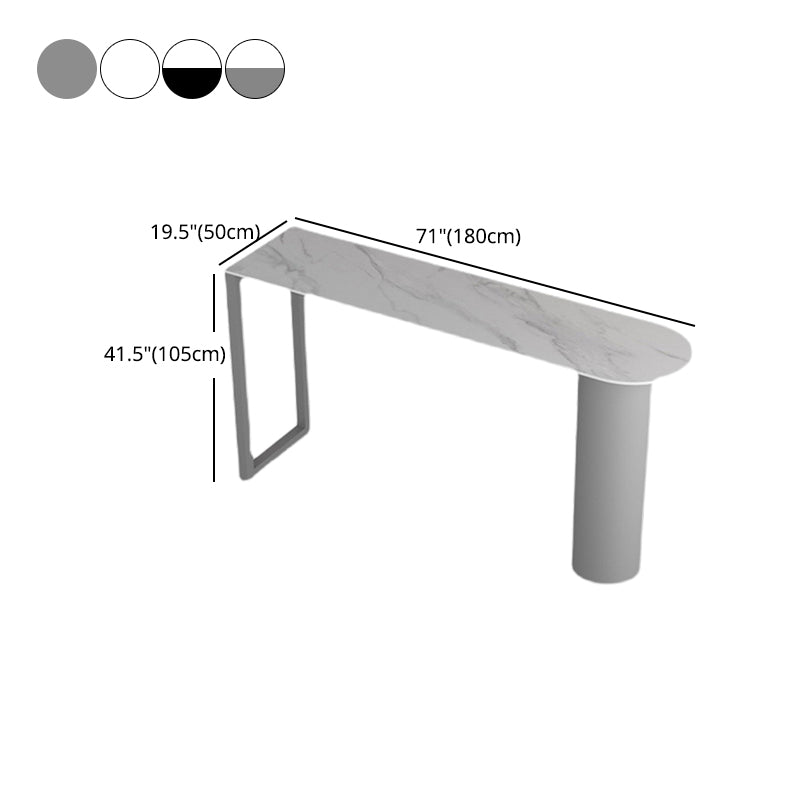 Stone Counter Table Metal Base 42-inch Height Contemporary Bar Table for Island Clearhalo 'Bar Furniture' 'Bar Tables' 'bar_tables' 'furn' 'furn_bar_tables' 'Furniture' 'furniture_bar_tables' 'Kitchen & Dining Furniture' 4976564