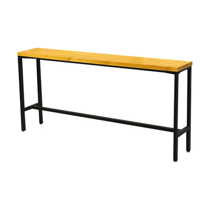 Solid Wood Bar Table Industrial Rectangle Bar Table with Trestle Base in Black Without Chairs Clearhalo 'Bar Furniture' 'Bar Tables' 'bar_tables' 'furn' 'furn_bar_tables' 'Furniture' 'furniture_bar_tables' 'Kitchen & Dining Furniture' 4976573
