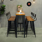 Solid Wood Bar Table Industrial Rectangle Bar Table with Trestle Base in Black Clearhalo 'Bar Furniture' 'Bar Tables' 'bar_tables' 'furn' 'furn_bar_tables' 'Furniture' 'furniture_bar_tables' 'Kitchen & Dining Furniture' 4976579