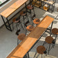 Industrial Bar Dining Table Pine Wood Bar Dining Table with Trestle Base in Black Clearhalo 'Bar Furniture' 'Bar Tables' 'bar_tables' 'furn' 'furn_bar_tables' 'Furniture' 'furniture_bar_tables' 'Kitchen & Dining Furniture' 4976621