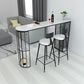 Rectangle Stone Bar Table Traditional Luxury Bar Dining Table with Sled Base 63"L x 15.7"W x 41.3"H Black Clearhalo 'Bar Furniture' 'Bar Tables' 'bar_tables' 'Furniture' 'furniture_bar_tables' 'Kitchen & Dining Furniture' 4976633