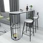 Rectangle Stone Bar Table Traditional Luxury Bar Dining Table with Sled Base 70.9"L x 15.7"W x 41.3"H Black Clearhalo 'Bar Furniture' 'Bar Tables' 'bar_tables' 'Furniture' 'furniture_bar_tables' 'Kitchen & Dining Furniture' 4976634