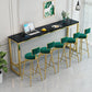 Stone Bar Table Traditional Luxury Rectangle Bar Table with Trestle Base in Gold Black Without Chairs Clearhalo 'Bar Furniture' 'Bar Tables' 'bar_tables' 'furn' 'furn_bar_tables' 'Furniture' 'furniture_bar_tables' 'Kitchen & Dining Furniture' 4976651
