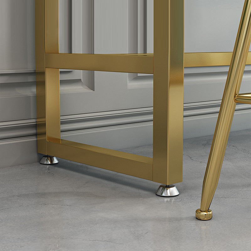 Stone Bar Table Traditional Luxury Rectangle Bar Table with Trestle Base in Gold Clearhalo 'Bar Furniture' 'Bar Tables' 'bar_tables' 'furn' 'furn_bar_tables' 'Furniture' 'furniture_bar_tables' 'Kitchen & Dining Furniture' 4976656