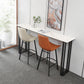 Indoor Stone and Metal Event and Cocktail Table Industrial Sled Counter Table 63"L x 15.7"W x 41.3"H White Without Chairs Clearhalo 'Bar Furniture' 'Bar Tables' 'bar_tables' 'furn' 'furn_bar_tables' 'Furniture' 'furniture_bar_tables' 'Kitchen & Dining Furniture' 4976669