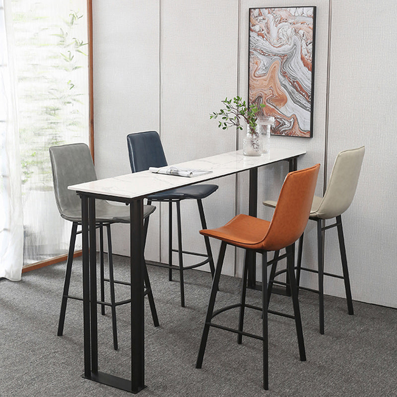 Indoor Stone and Metal Event and Cocktail Table Industrial Sled Counter Table Clearhalo 'Bar Furniture' 'Bar Tables' 'bar_tables' 'furn' 'furn_bar_tables' 'Furniture' 'furniture_bar_tables' 'Kitchen & Dining Furniture' 4976677