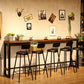 Brown Trestle Industrial Cocktail Bar Table Rectangle Footrest Indoor Bar Wine Table Clearhalo 'Bar Furniture' 'Bar Tables' 'bar_tables' 'furn' 'furn_bar_tables' 'Furniture' 'furniture_bar_tables' 'Kitchen & Dining Furniture' 4976696