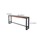 Brown Trestle Industrial Cocktail Bar Table Rectangle Footrest Indoor Bar Wine Table Clearhalo 'Bar Furniture' 'Bar Tables' 'bar_tables' 'furn' 'furn_bar_tables' 'Furniture' 'furniture_bar_tables' 'Kitchen & Dining Furniture' 4976705