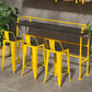 Modern Black and Yellow Bistro Bar Table Balcony Metal Height Cocktail Table 70.9"L x 17.7"W x 41.3"H Without Chairs Clearhalo 'Bar Furniture' 'Bar Tables' 'bar_tables' 'furn' 'furn_bar_tables' 'Furniture' 'furniture_bar_tables' 'Kitchen & Dining Furniture' 4976709