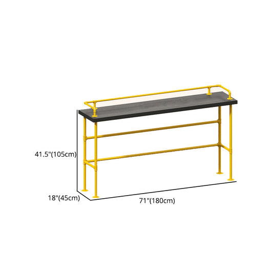 Modern Black and Yellow Bistro Bar Table Balcony Metal Height Cocktail Table Clearhalo 'Bar Furniture' 'Bar Tables' 'bar_tables' 'furn' 'furn_bar_tables' 'Furniture' 'furniture_bar_tables' 'Kitchen & Dining Furniture' 4976717