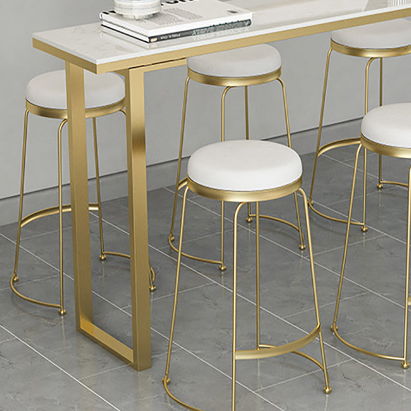 Stone Rectangle Bar Table Traditional Luxury Bar Table with Sled Base Clearhalo 'Bar Furniture' 'Bar Tables' 'bar_tables' 'furn' 'furn_bar_tables' 'Furniture' 'furniture_bar_tables' 'Kitchen & Dining Furniture' 4976747