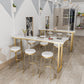 Stone Rectangle Bar Table Traditional Luxury Bar Table with Sled Base Clearhalo 'Bar Furniture' 'Bar Tables' 'bar_tables' 'furn' 'furn_bar_tables' 'Furniture' 'furniture_bar_tables' 'Kitchen & Dining Furniture' 4976751