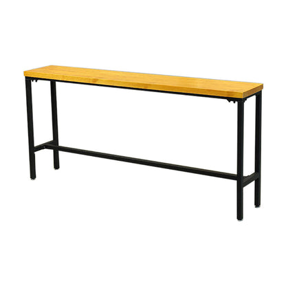 Solid Wood and Metal Pub Bar Table Industrial Rectangle Counter Wine Table Without Chairs Clearhalo 'Bar Furniture' 'Bar Tables' 'bar_tables' 'furn' 'furn_bar_tables' 'Furniture' 'furniture_bar_tables' 'Kitchen & Dining Furniture' 4976761