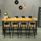 Solid Wood and Metal Pub Bar Table Industrial Rectangle Counter Wine Table 70.9"L x 15.7"W x 41.3"H Without Chairs Clearhalo 'Bar Furniture' 'Bar Tables' 'bar_tables' 'furn' 'furn_bar_tables' 'Furniture' 'furniture_bar_tables' 'Kitchen & Dining Furniture' 4976763
