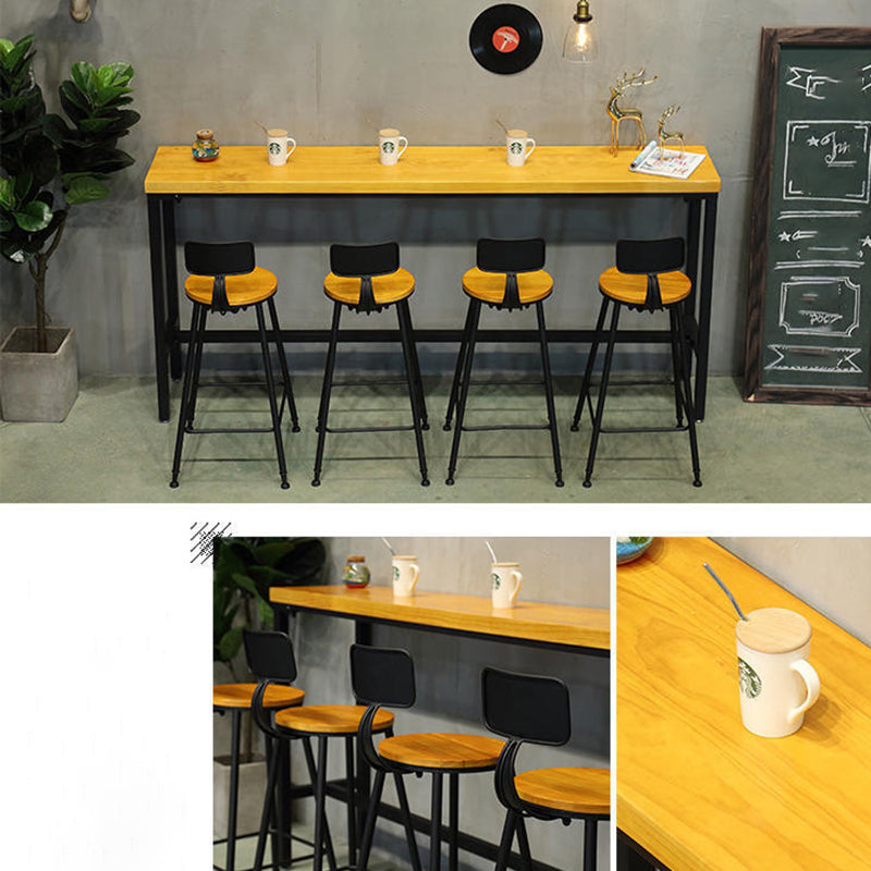 Solid Wood and Metal Pub Bar Table Industrial Rectangle Counter Wine Table Clearhalo 'Bar Furniture' 'Bar Tables' 'bar_tables' 'furn' 'furn_bar_tables' 'Furniture' 'furniture_bar_tables' 'Kitchen & Dining Furniture' 4976767