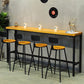 Solid Wood and Metal Pub Bar Table Industrial Rectangle Counter Wine Table Clearhalo 'Bar Furniture' 'Bar Tables' 'bar_tables' 'furn' 'furn_bar_tables' 'Furniture' 'furniture_bar_tables' 'Kitchen & Dining Furniture' 4976770