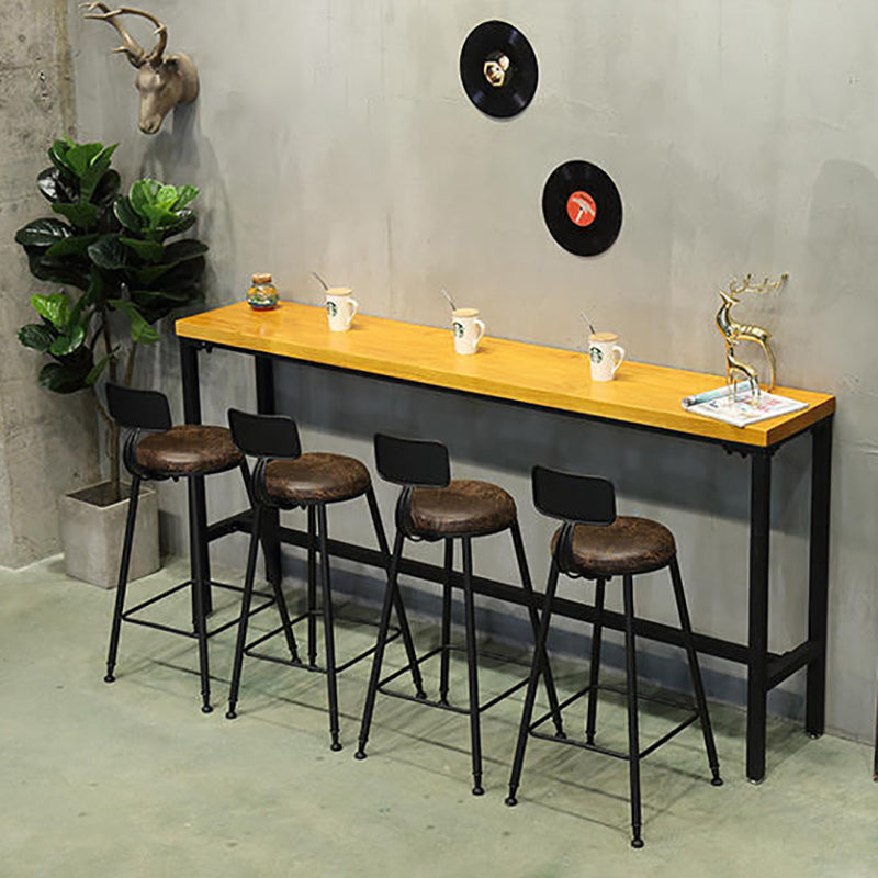 Solid Wood and Metal Pub Bar Table Industrial Rectangle Counter Wine Table Clearhalo 'Bar Furniture' 'Bar Tables' 'bar_tables' 'furn' 'furn_bar_tables' 'Furniture' 'furniture_bar_tables' 'Kitchen & Dining Furniture' 4976771